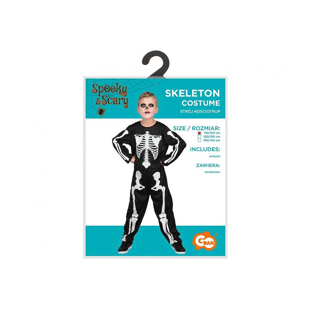 Halloween Skelett Kostüm 110/120 cm