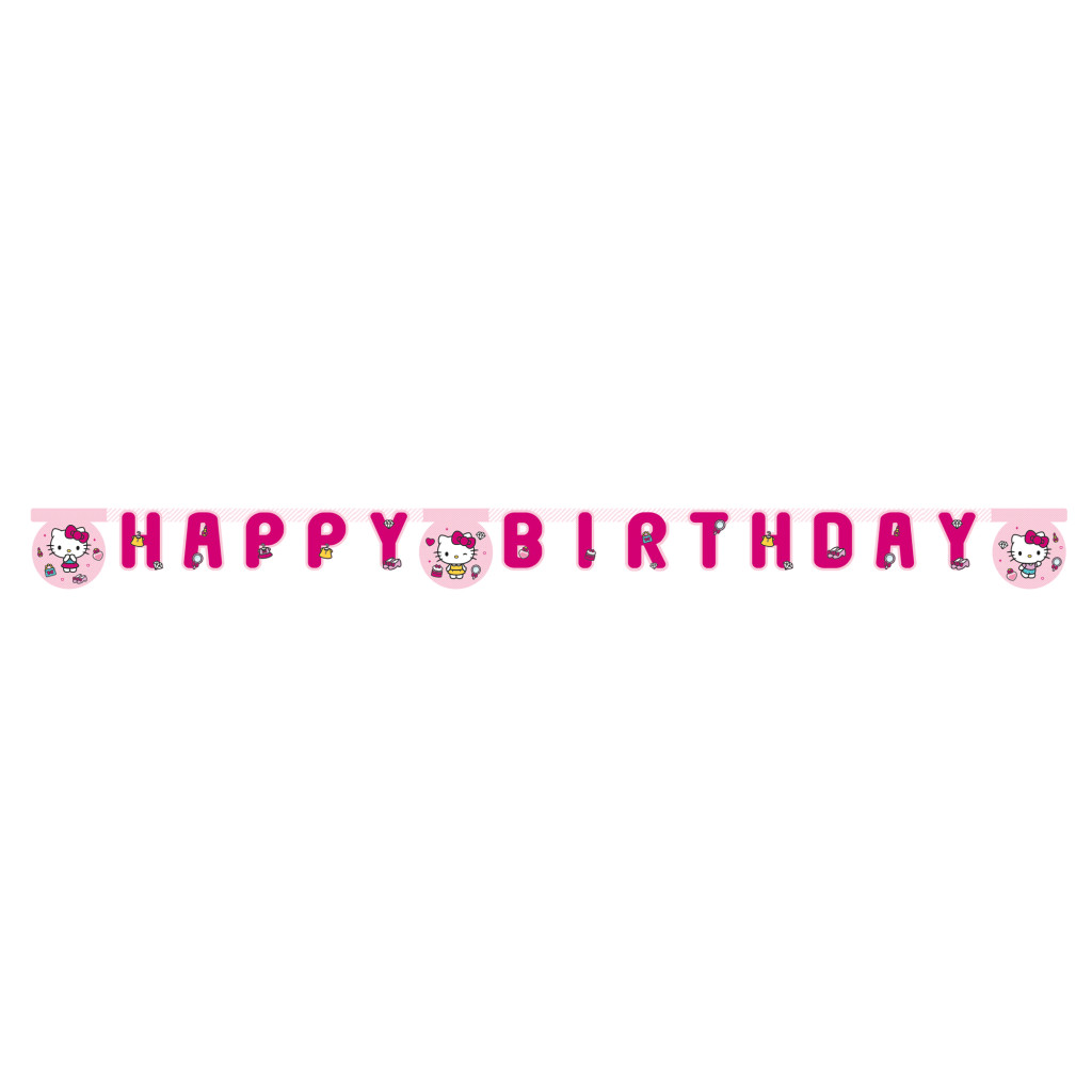 Hello Kitty Fashion Happy Birthday Schriftzug FSC 2 m