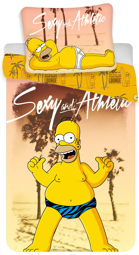 Die Simpsons Beach Bettwäsche 140×200cm, 70×90 cm