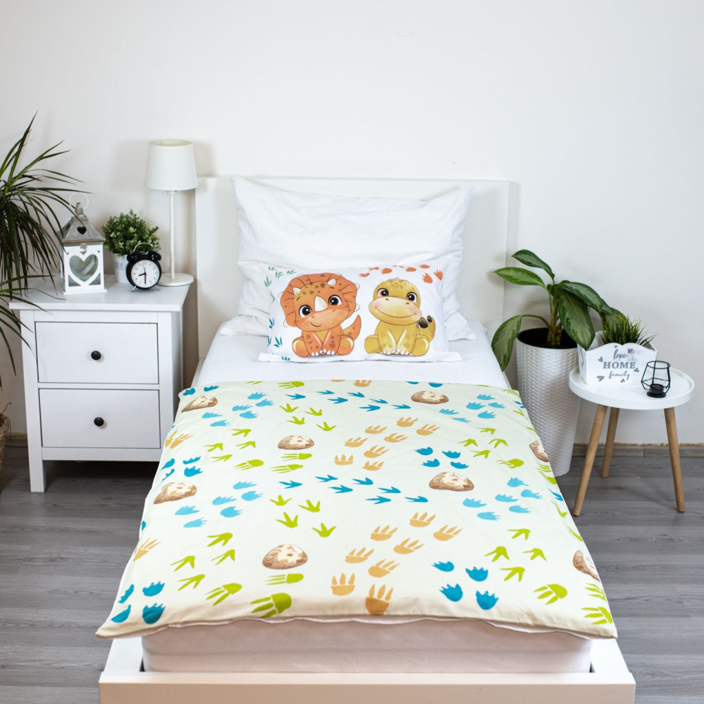 Dinosaurier Friends Kinderbettwäsche 100×135cm, 40×60 cm