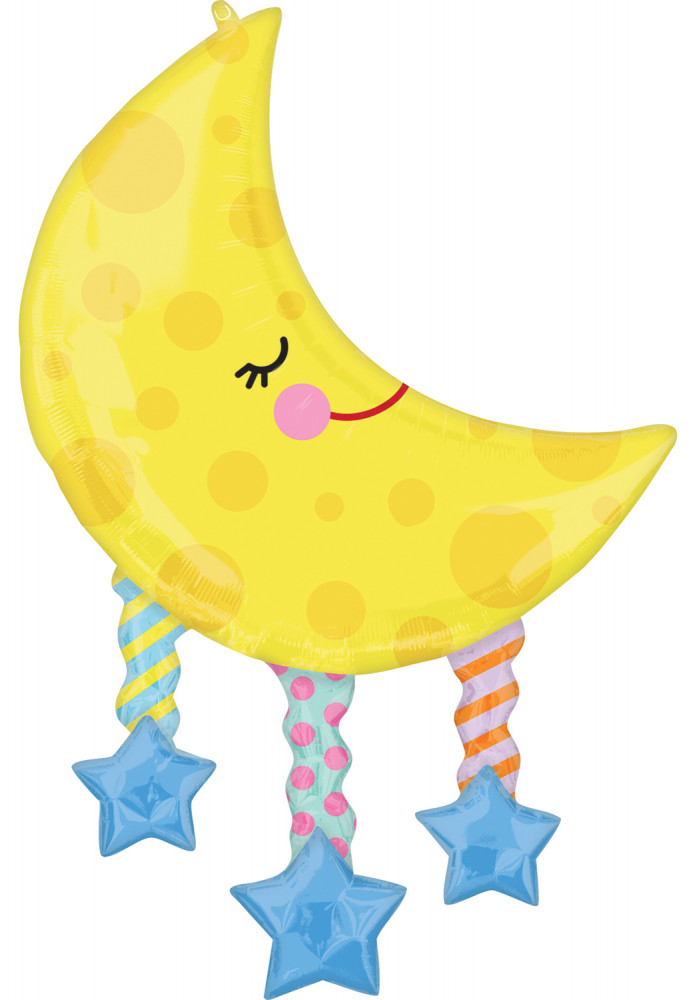 Regenbogen Moon and Stars Folienballon 96 cm