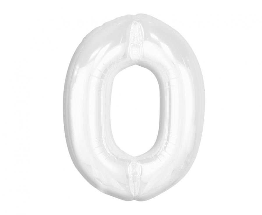 Nummer B&C White Weiße Nummer 0 Folie Ballon 92 cm