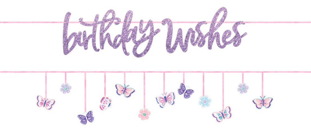 Schmetterling Flutter 2-teilige Glitter-Schriftzug 365 cm