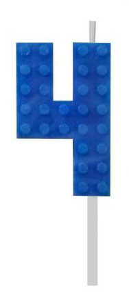 Blöcke Blue Blocks Baustein 4 Blau Kuchenkerze, Zahlenkerze