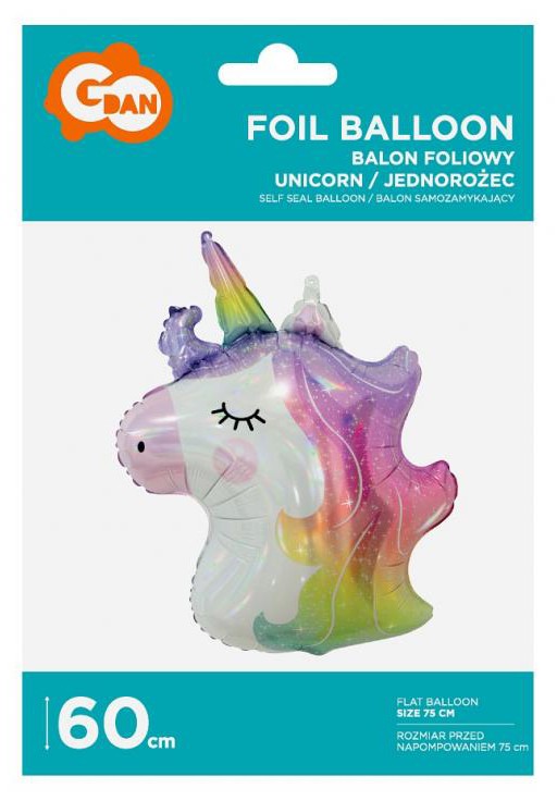 Einhorn Head Folienballon 60 cm