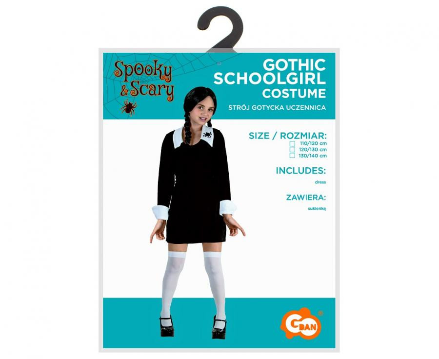 Halloween Gotisches Schulmädchen, Schulmädchen Kostüm 130/140 cm