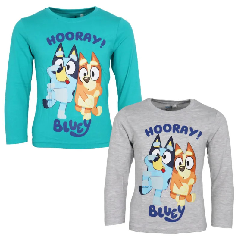 Bluey Hooray! Kinder Langarmshirt, Oberteil 2 - 6 Jahre / 92 - 116 cm