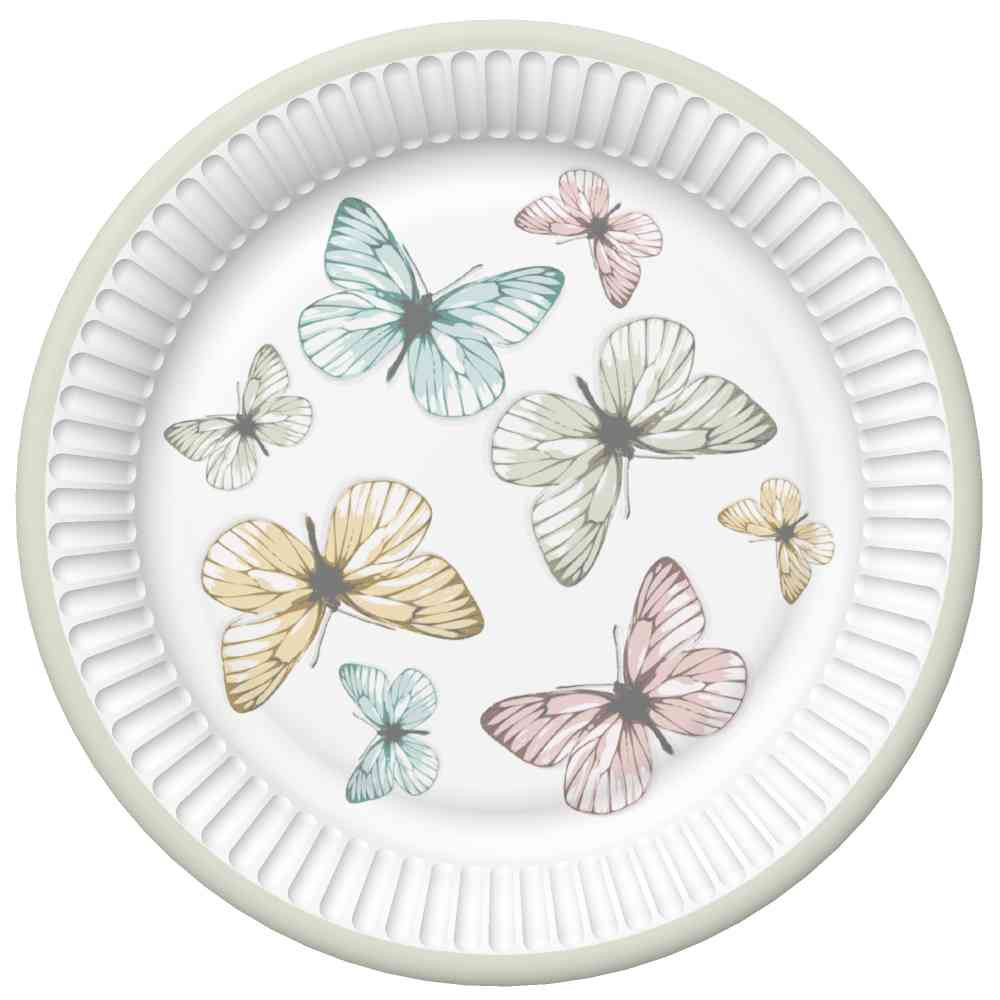 Schmetterling Light Pappteller 8 Stk 18 cm