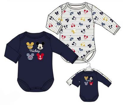 Disney Mickey  Baby-Body, Kombibekleidungsset 2-teilig