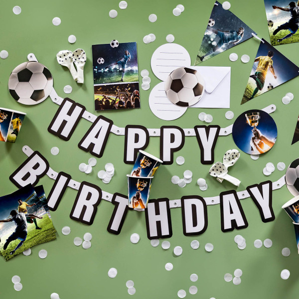 Fußball Kick It Happy Birthday Papierschild 180 cm