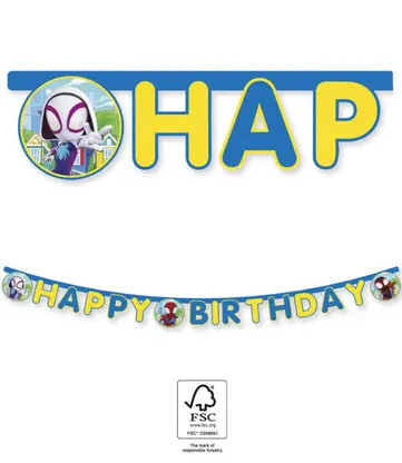 Spiderman Spidey  Happy Birthday Schild FSC 2 m