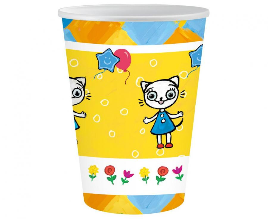 Katze Kitty Kitten Pappbecher 6 Stück 250 ml