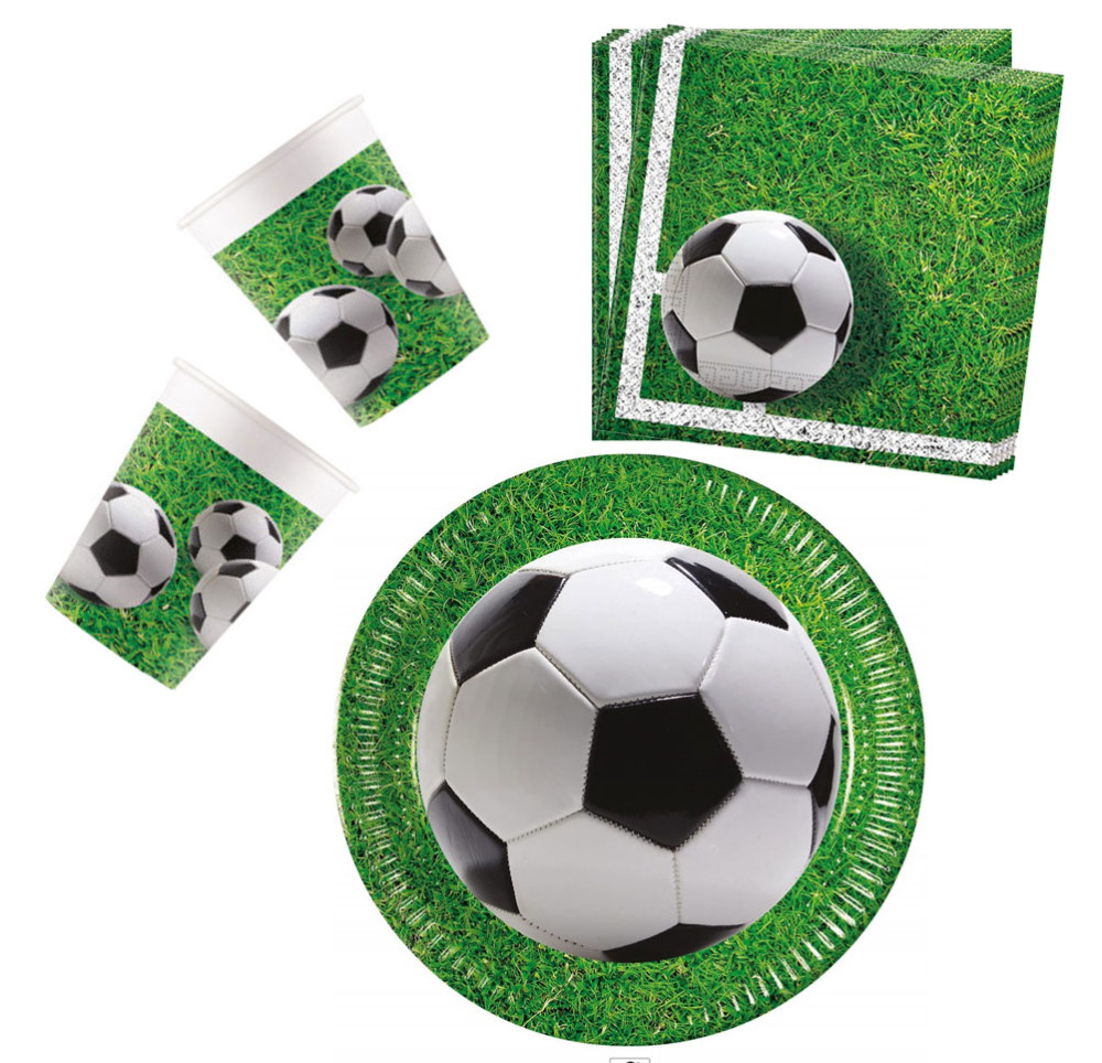 Fußball Soccer Field Partyset 36 Stk mit 23 cm Teller