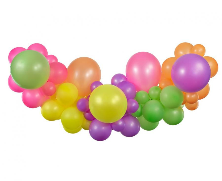 Farbe Bright Fluoreszierendes Luftballon-Girlanden-Set mit 65 Stück