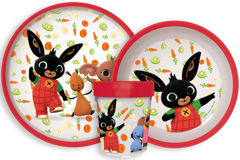 Bing Happy Carrots rutschfestes Geschirrset, Mikroplastikset