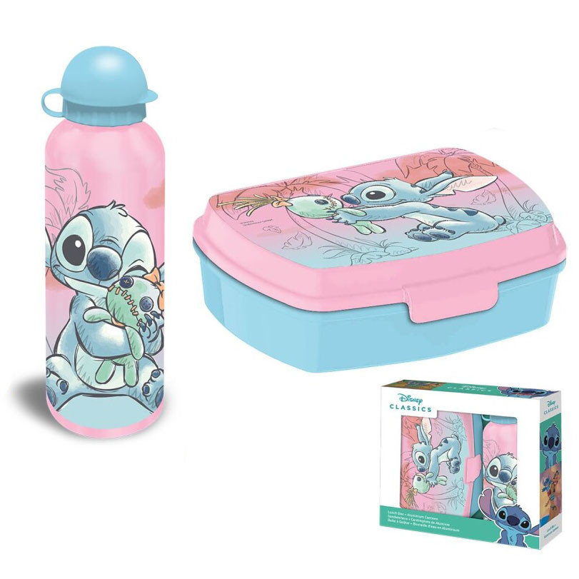 Disney Lilo und Stitch Cheeky Sandwichbox + Aluminiumflasche Set