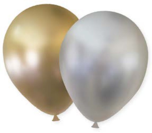 Geburtstag Shiny Silver, Gold Ballon, 6-teiliges Set