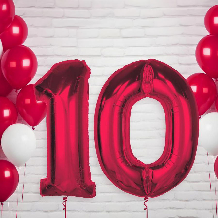 Nummer Red Rote Nummer 0 Folienballon 92 cm