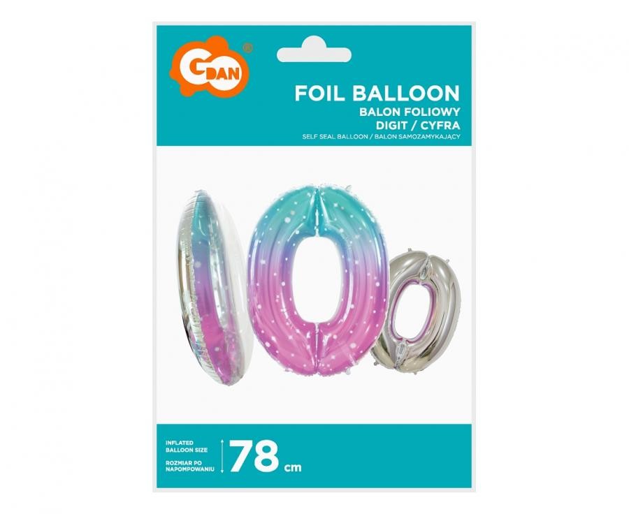 Nummer Space, Weltraum 0er Folienballon 78 cm