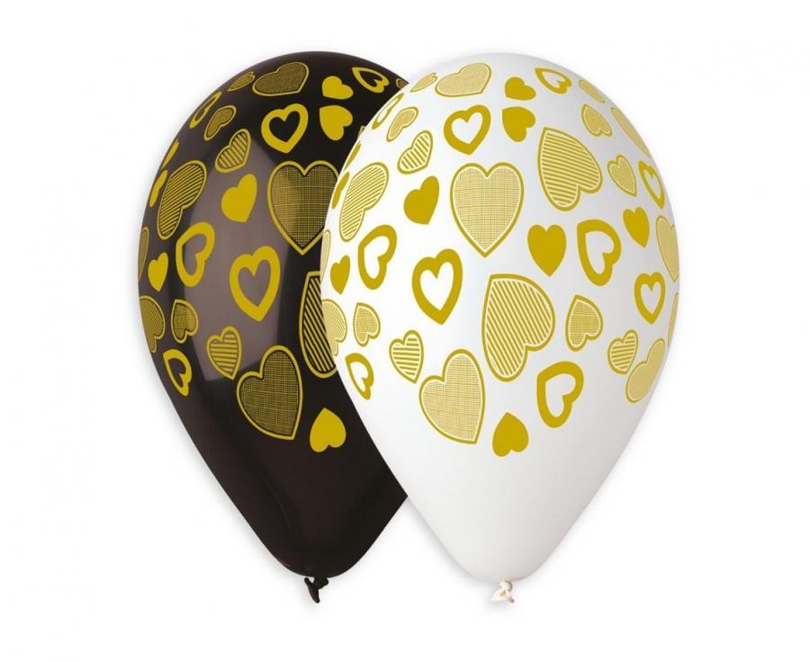Liebe Golden Hearts, Herzballon, 5-teilig 13 inch (33 cm)