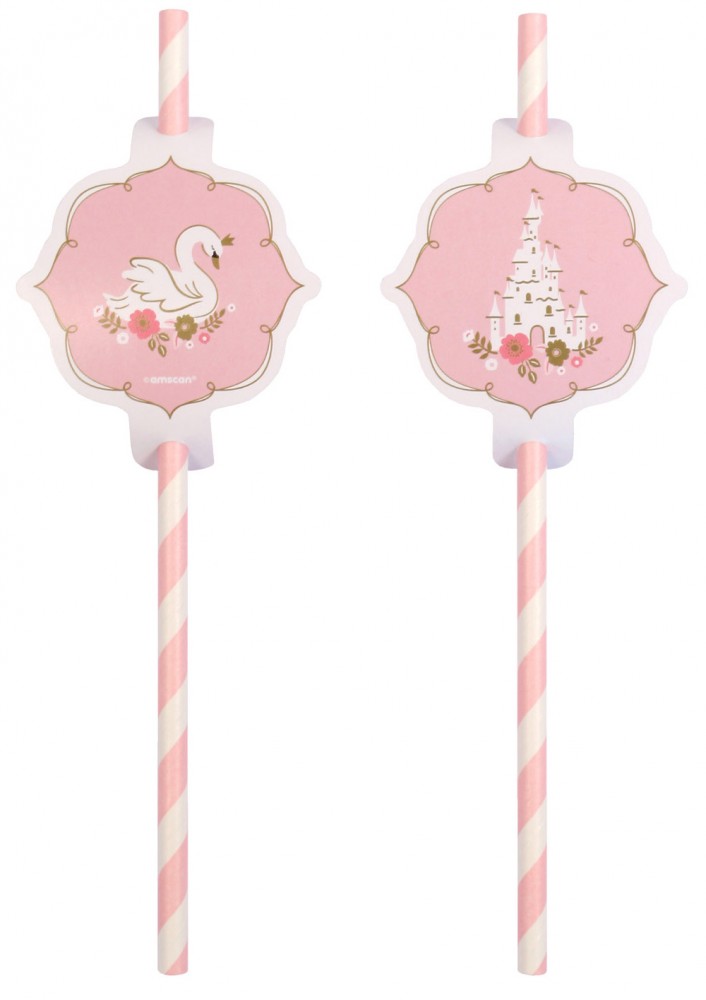 Prinzessin Swan Papierstrohhalm, 8-teiliges Set