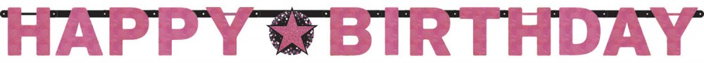 Geburtstag Happy Birthday Pink Aufschrift 213 cm
