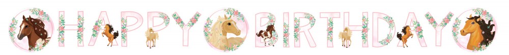 Pferd Beautiful Horses Happy Birthday Schild 140 cm