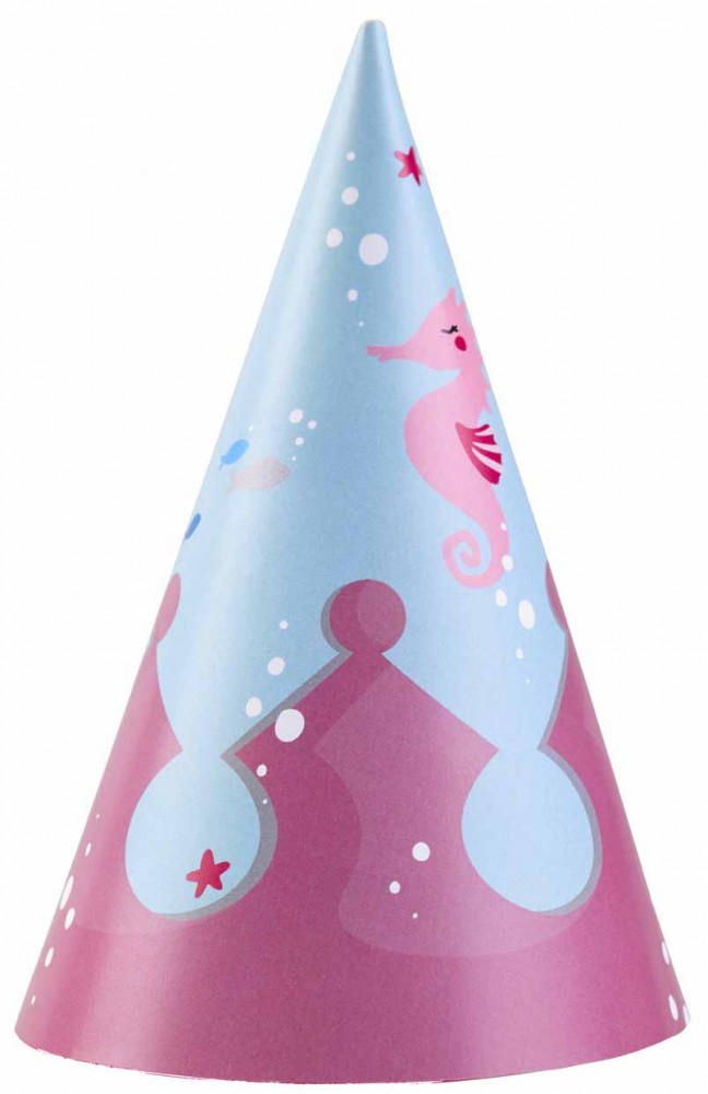 Meerjungfrau Partyhut, Schako 8 Stk.