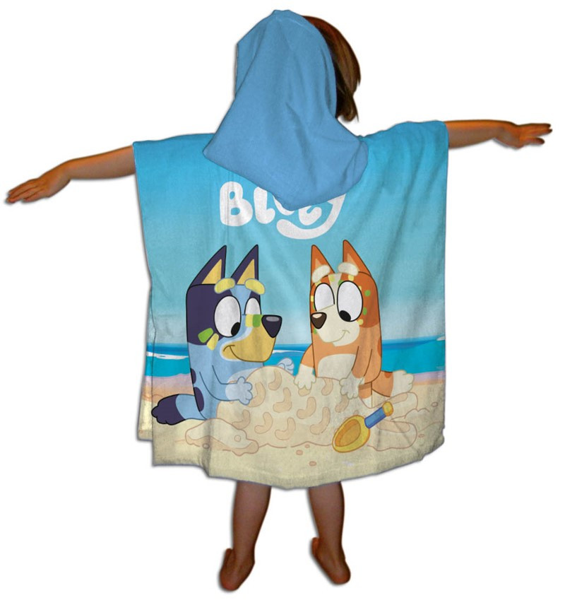 Bluey Sandcastle Strandtuch Poncho 55x110 cm (Schnelltrocknend)