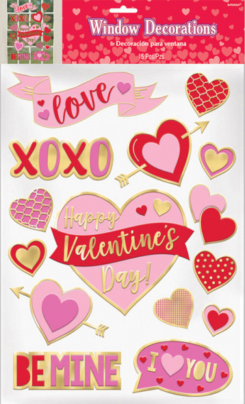 Liebe Valentinstag, Fensteraufkleber 15 Stück