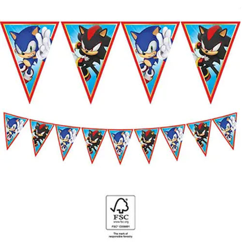 Sonic the Hedgehog Sega Sonic the Hedgehog Wimpelkette FSC 2,3 m