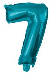 Nummer Mini 7 Blauer Zahlenfolienballon 10 cm