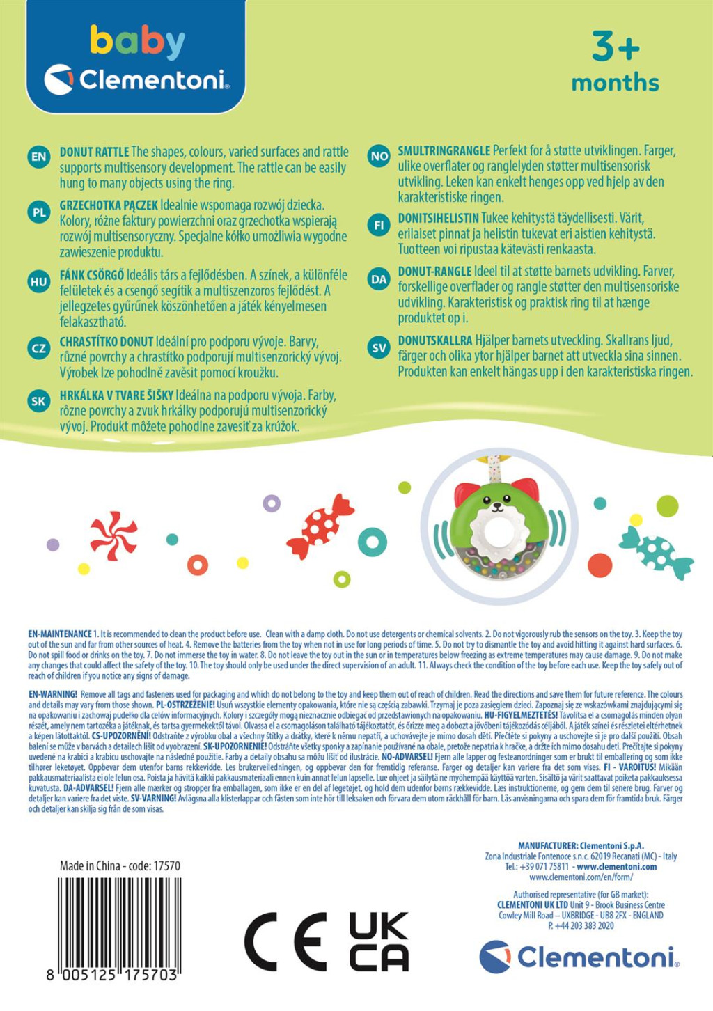Farbe Circle Clementoni Baby-Rassel Donut