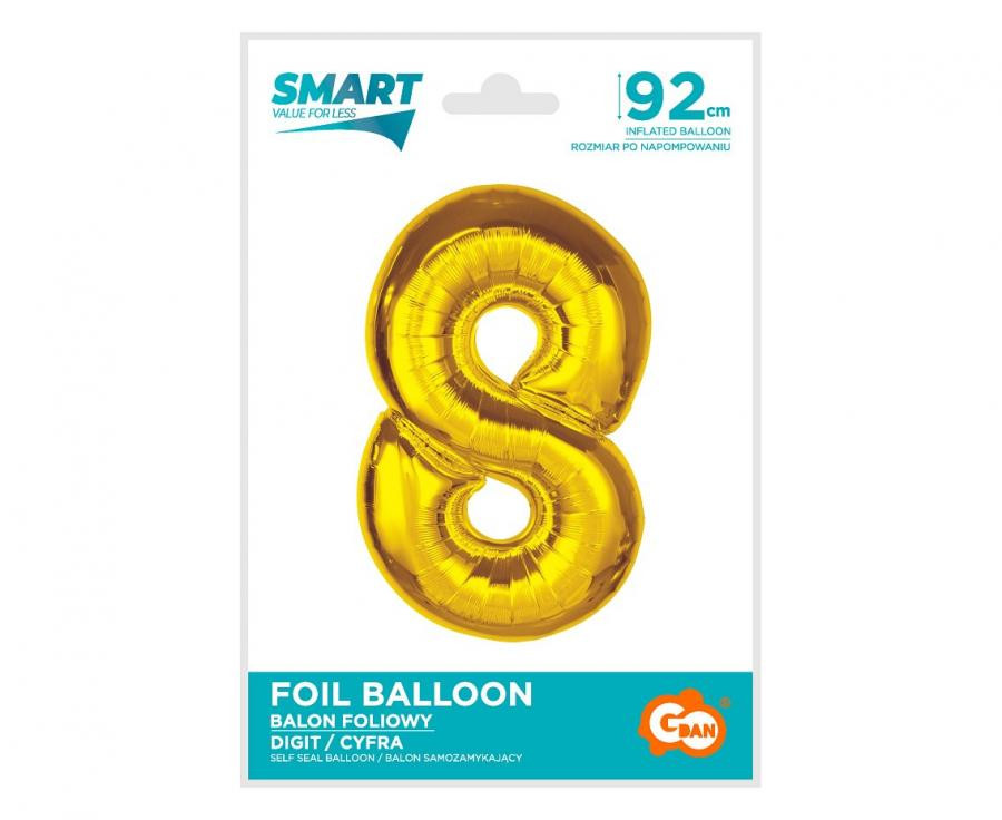 Nummer Gold Goldene Nummer 8 Folienballon 92 cm