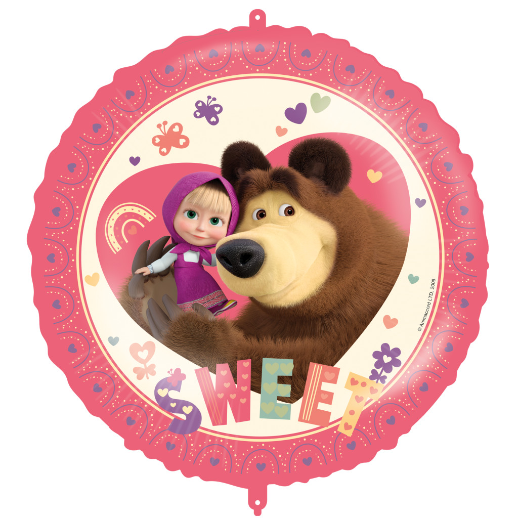 Mascha und der Bär Sweet Heart Folienballon 46 cm