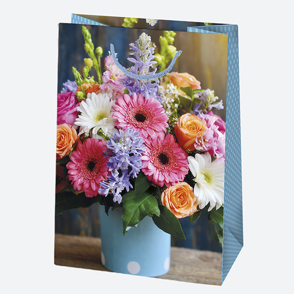 Farbe Bouquet Blumen Papier Geschenktüte, Geschenktasche 23x32x11 cm