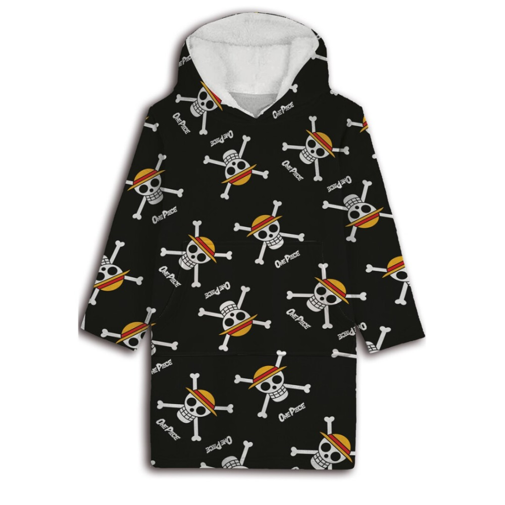 One Piece Skull Erwachsenen Pullover Fleece-Decke, Poncho