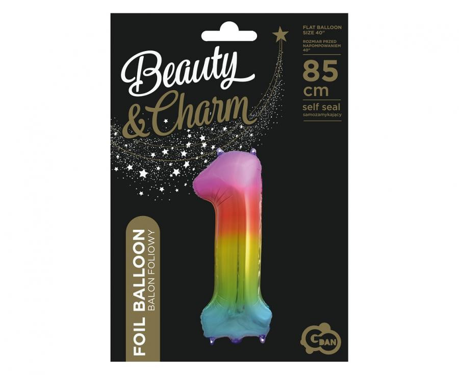 Nummer Rainbow Regenbogen Nummer 1 Folienballon 85 cm