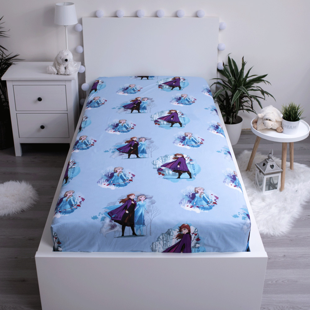 Disney Eiskönigin Blue Leaves Spannbettlaken 90*200 cm