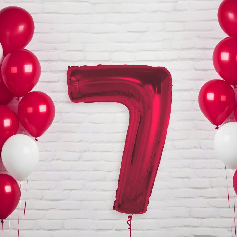Nummer Red Rote Nummer 7 Folienballon 92 cm