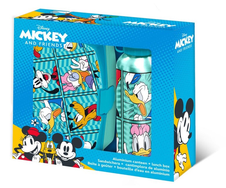 Disney Mickey  Friends Sandwichbox + Aluminiumflasche Set