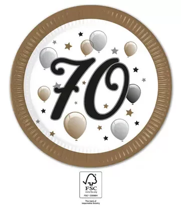 Geburtstag Milestone 70 Pappteller