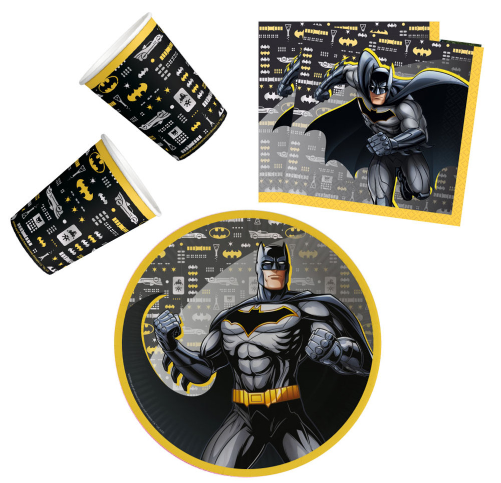 Batman City 32-teiliges Party-Set mit 23 cm Tellern