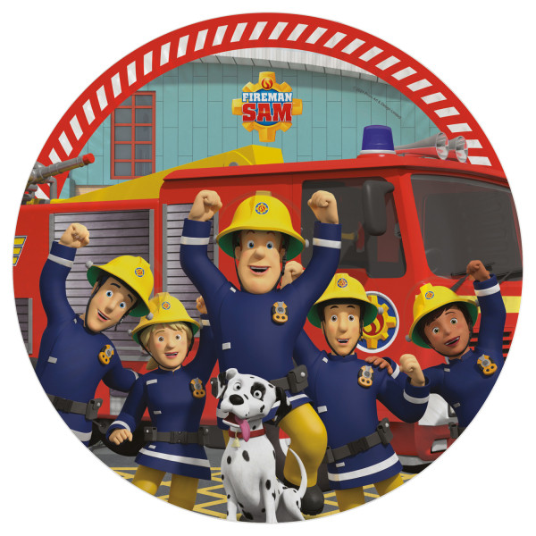 Feuerwehrmann Sam Teamwork Pappteller 8 Stück 23 cm