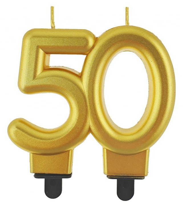 Farbe Gold Goldene Tortenkerze Nummer 50 Farbe Gold Goldene Tortenkerze Nummer 50
