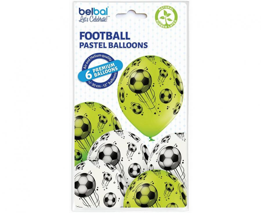 Fußball Fußball, Luftballon 6 Stk 12 inch (30 cm)