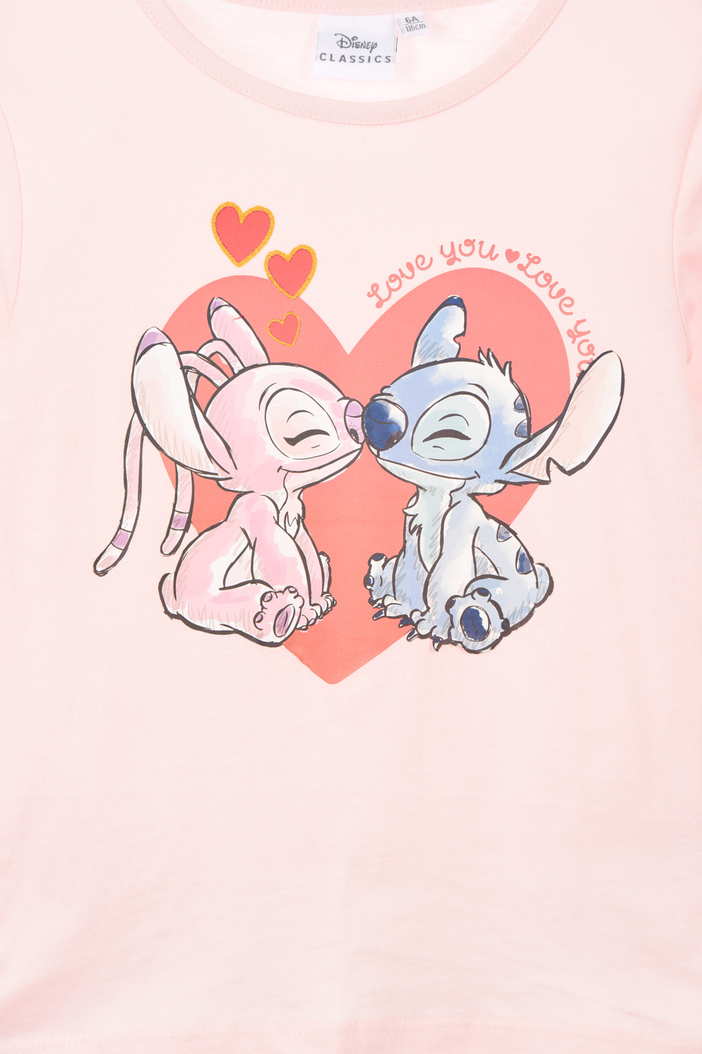 Disney Lilo und Stitch Love Light Kinder Langarm-Shirt, Top 3 - 8 Jahre / 98 - 128 cm