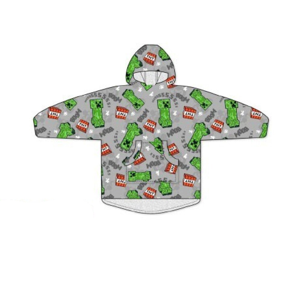 Minecraft Boom Erwachsenen anziehbare Plüsch-Fleece-Decke, Poncho