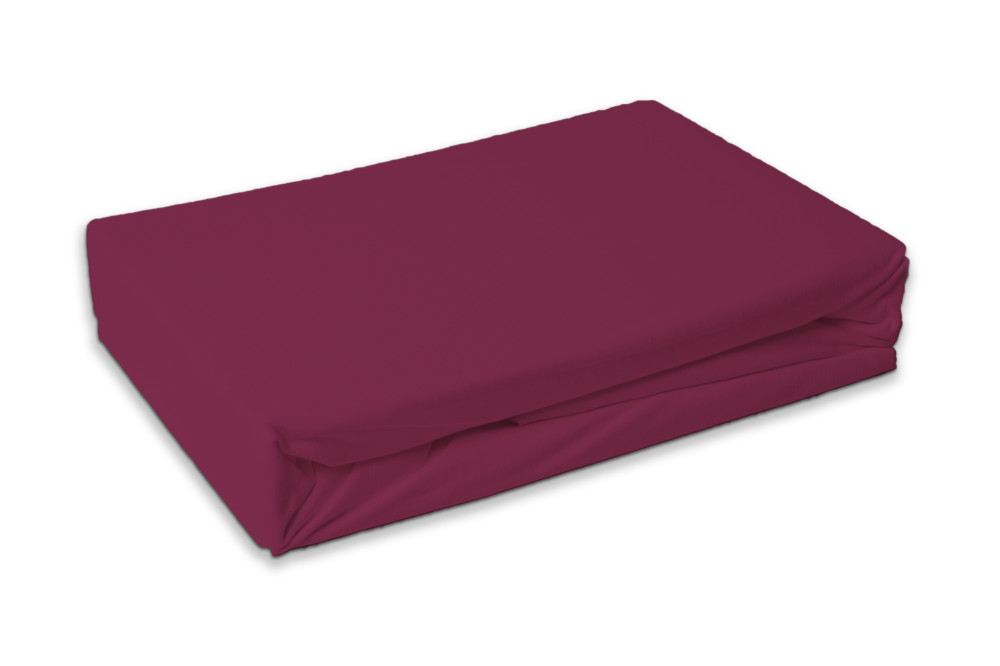 Farbe Burgundy Rotes Frottier-Spannbetttuch 180x200 cm