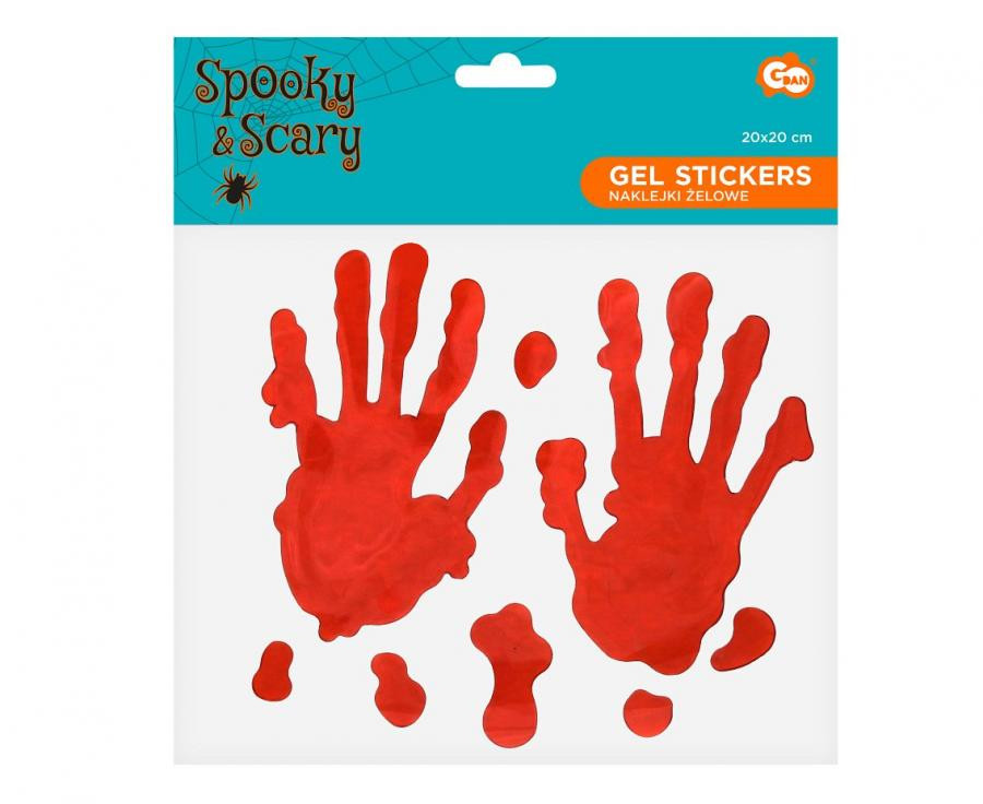 Halloween Blutige Handabdruck Gel-Fensteraufkleber-Set
